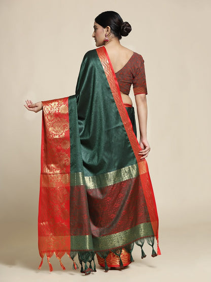 Richa Green Cotton Silk Saree