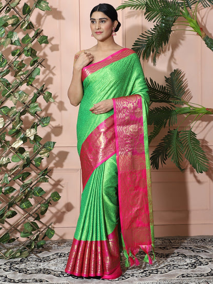 Richa Parrot Cotton Silk Saree