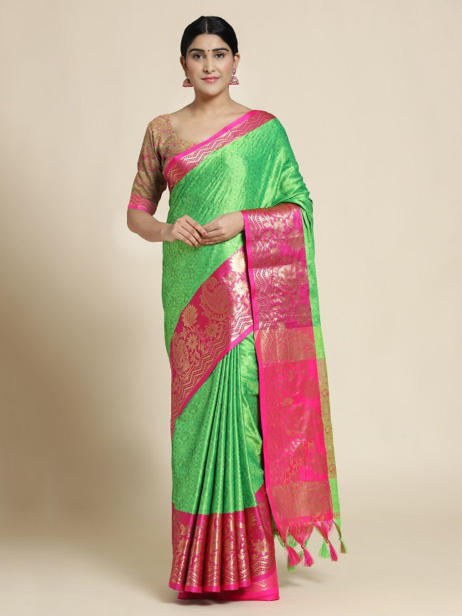 Richa Parrot Cotton Silk Saree