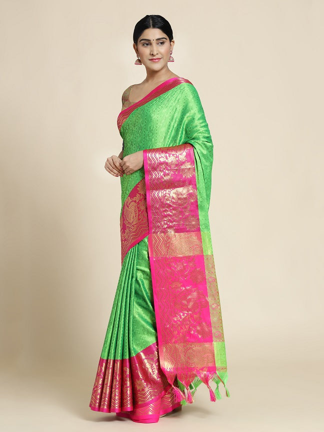 Richa Parrot Cotton Silk Saree