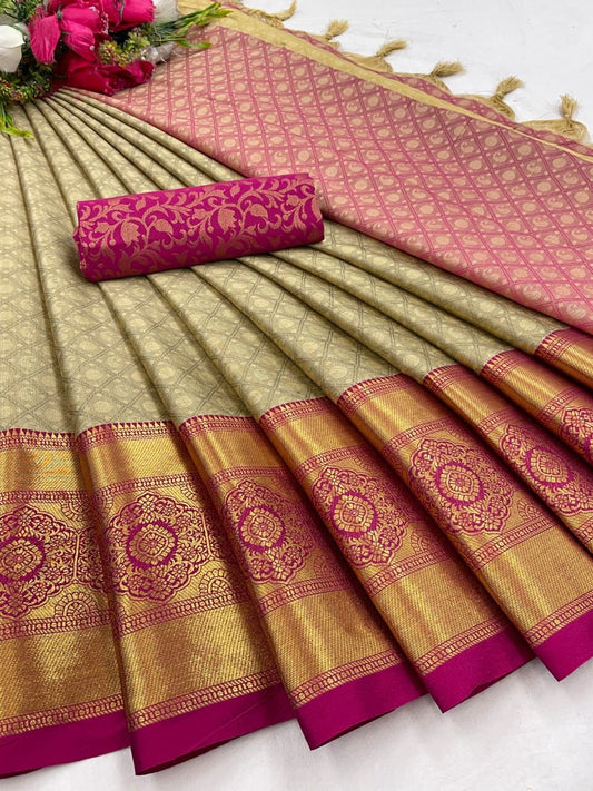 Mayra Chiku Pink Cotton Silk Sarees