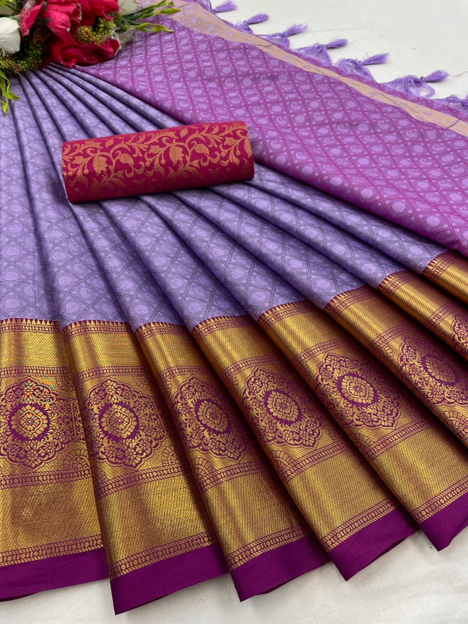 Mayra Lavender Cotton Silk Sarees