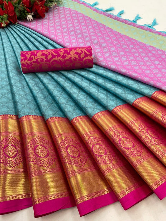 Mayra Sky Pink Cotton Silk Sarees