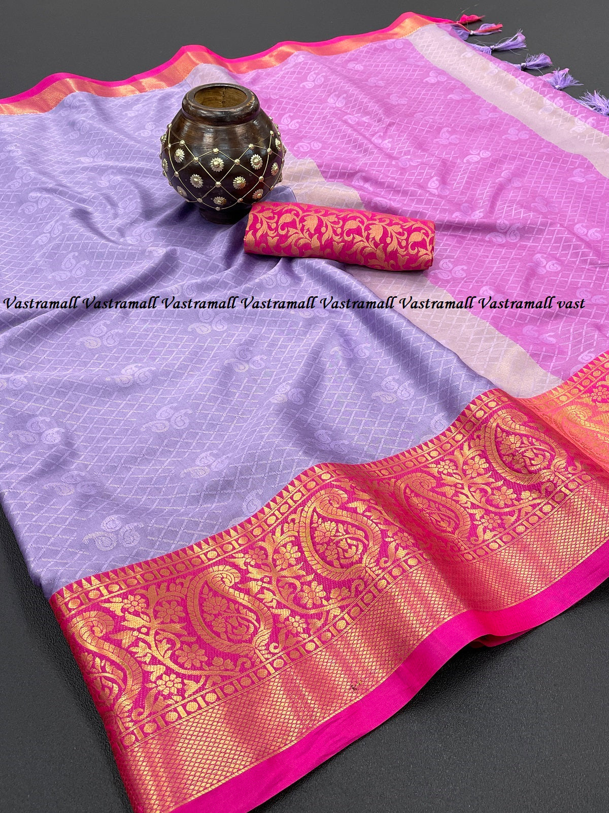 Rahi Levender Pink Cotton Silk Sarees