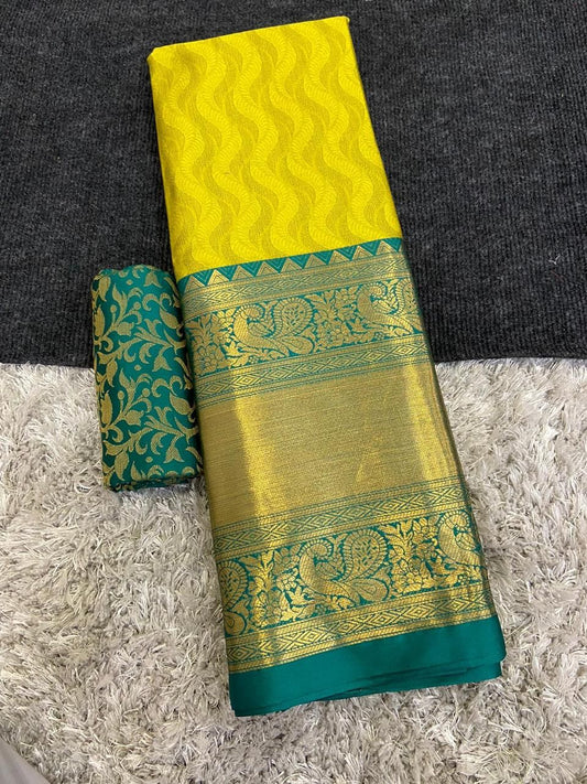 Kareena Lemon Rama Cotton Silk Sarees