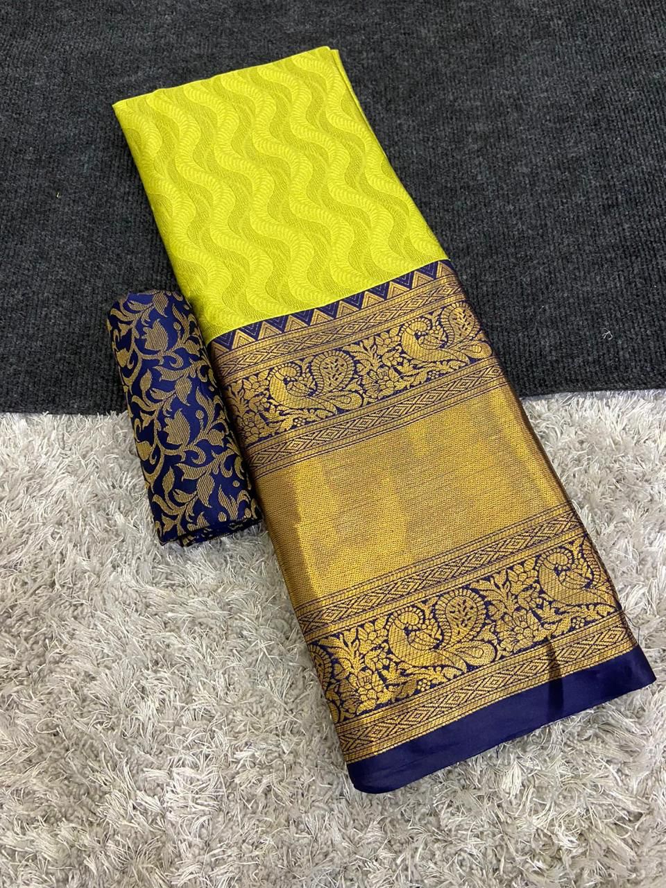 Kareena Mehendi Blue Cotton Silk Sarees