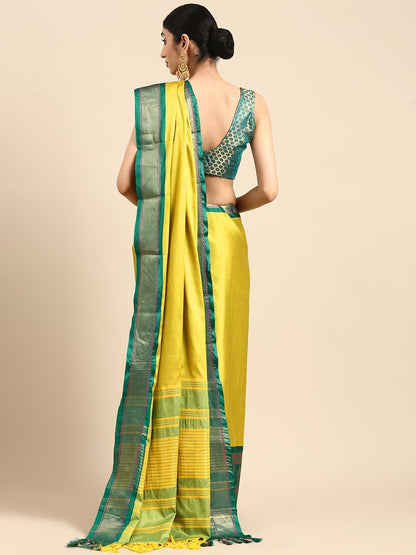 Shahana Yellow Green Silk Saree