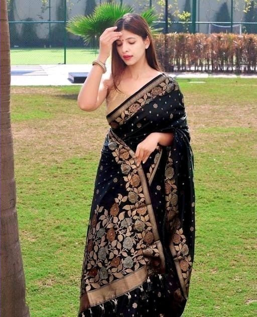 Kalpana Black Banarasi Silk Saree 