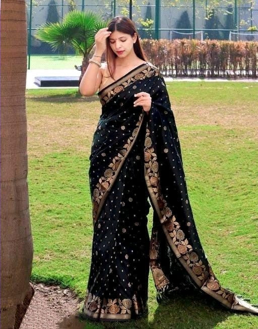 Kalpana Black Banarasi Silk Saree 