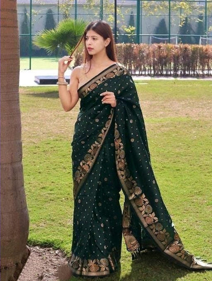 Kalpana DarkGreen Banarasi Silk Saree