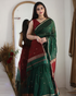 Stuti Green-Red Cotton Silk Saree