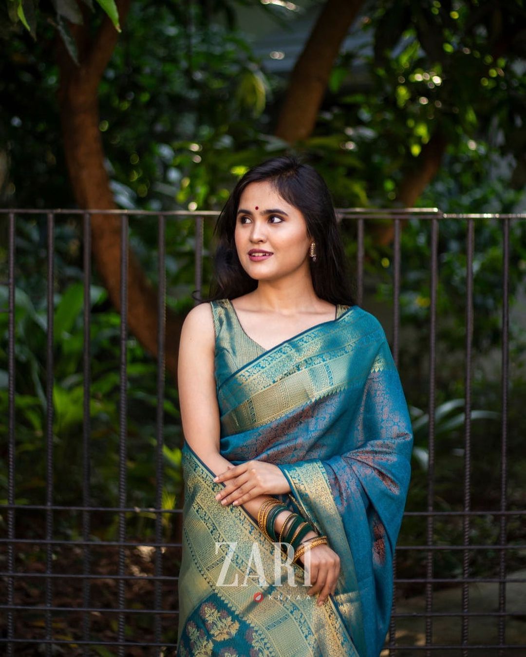 Shriya Glacial Blue Kanchipuram Silk Saree