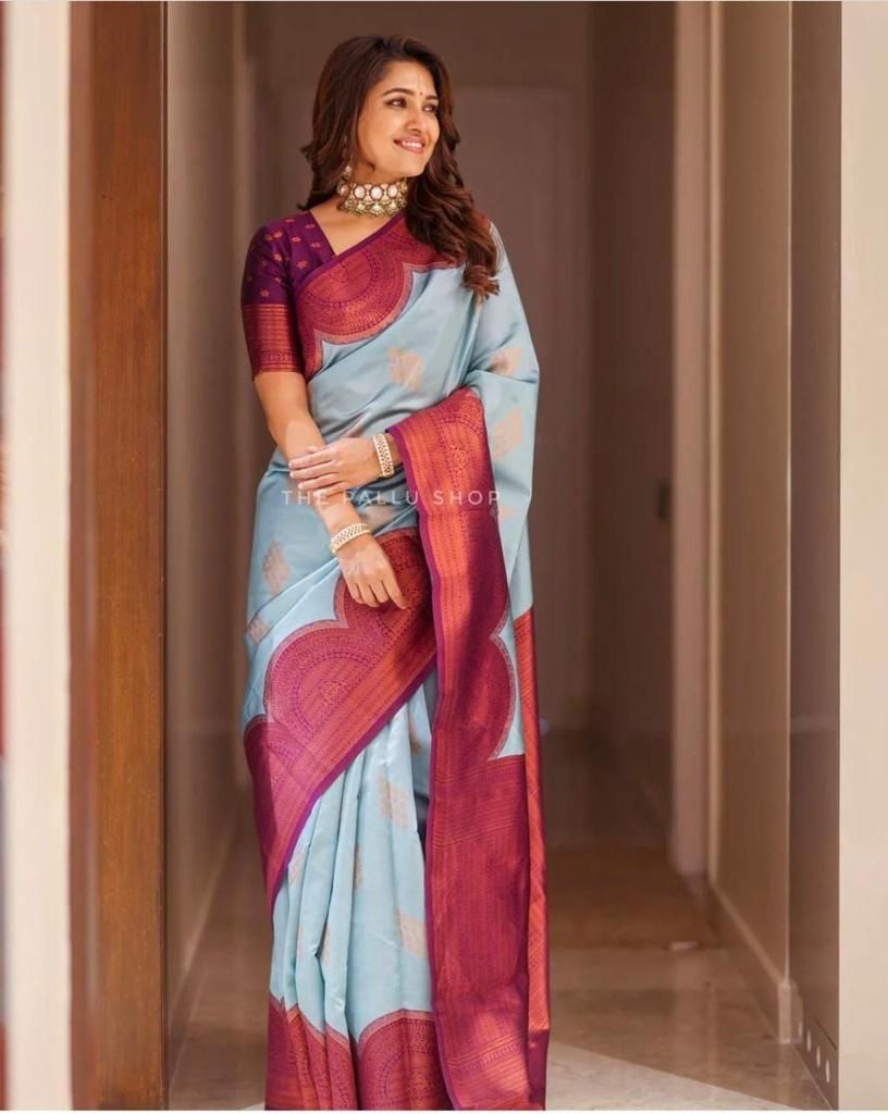 Copp 1-Minute Ready To Wear Jequard Premium Soft Silk Saree