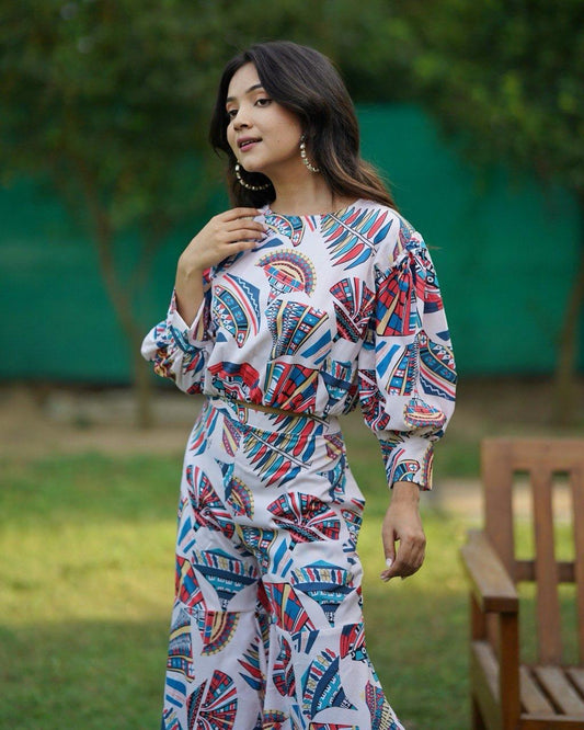 Sanjana Multipal Satin Digital Printed Co-Ord Set