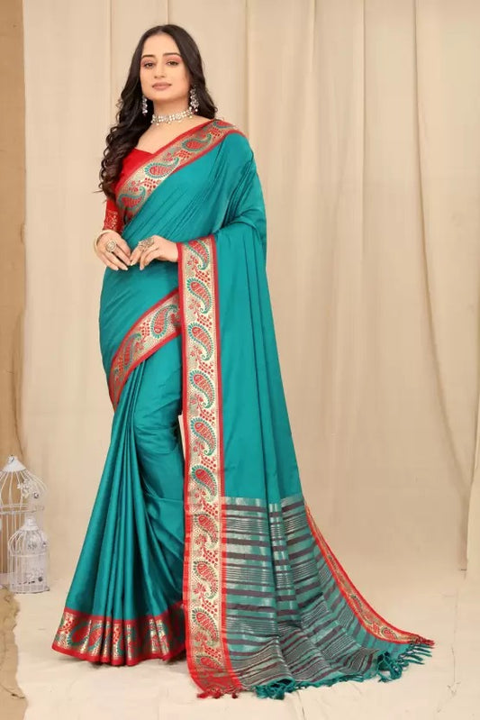 Hiya Firozi Cotton Silk Saree