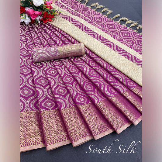 Pooja RubyPink South Silk Saree