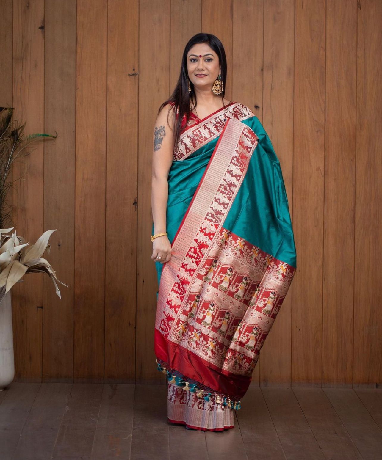 Heena RamaGreen Banarasi Saree