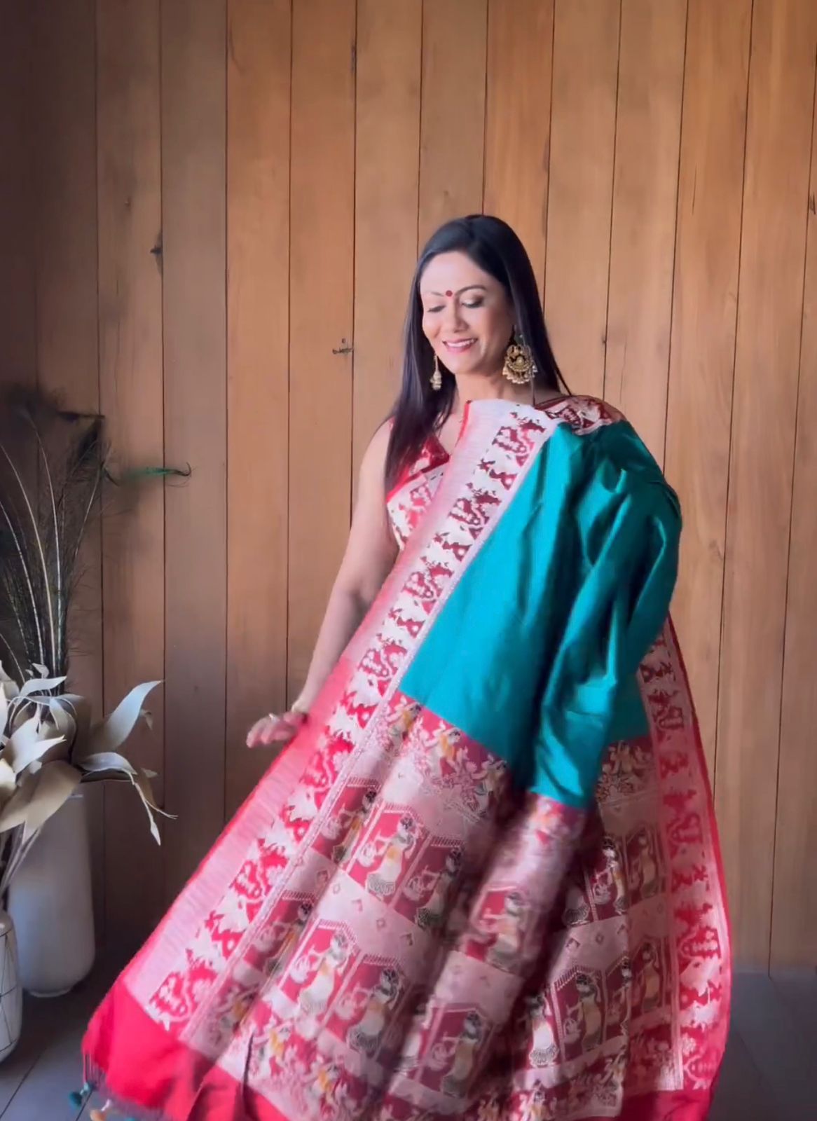 Heena RamaGreen Banarasi Saree