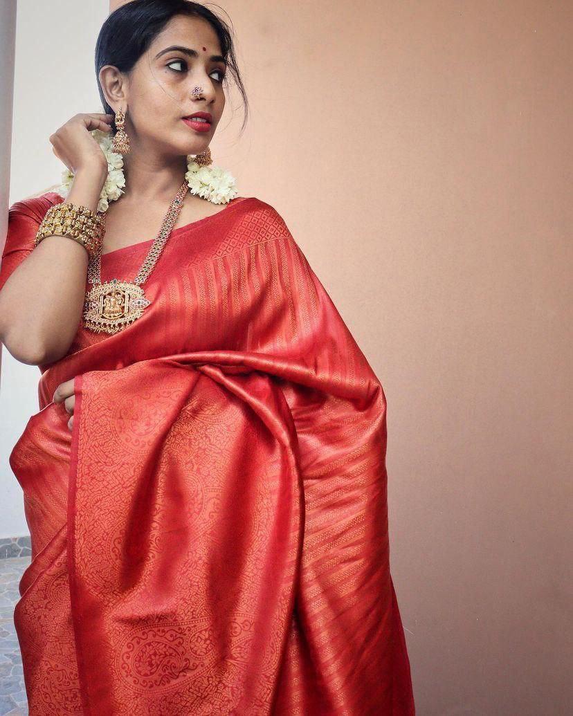 Ritika Red Soft Silk Saree