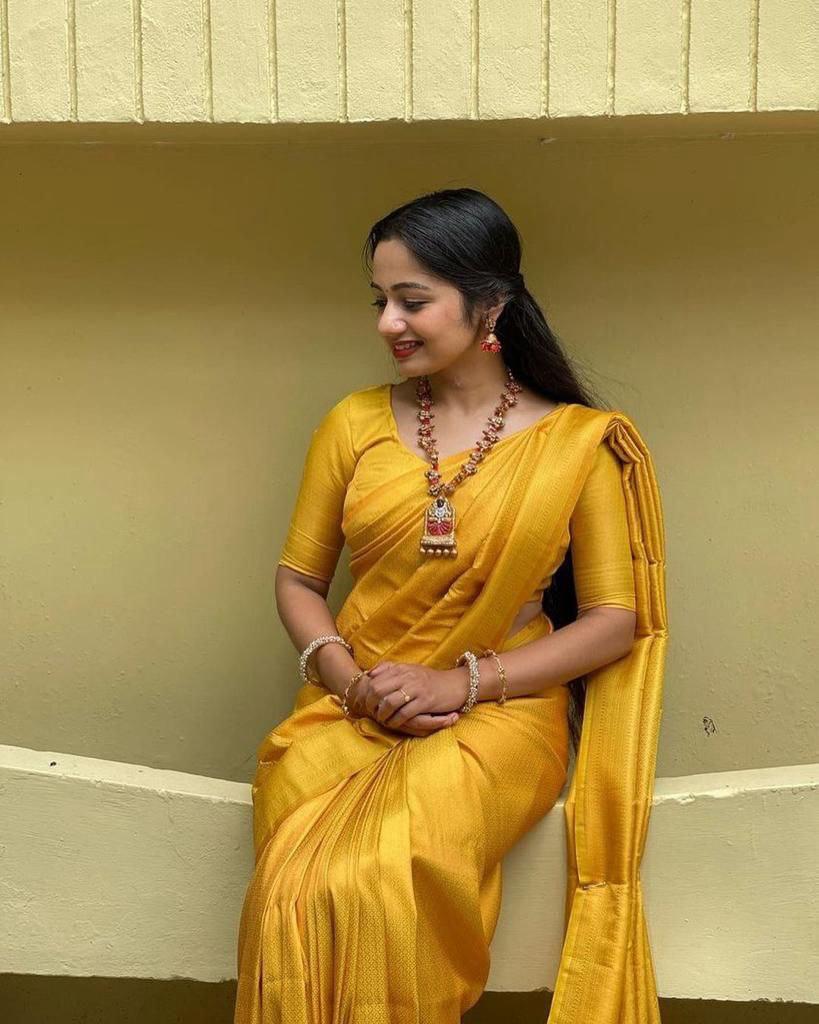 Rajavi Yellow Soft Silk Saree