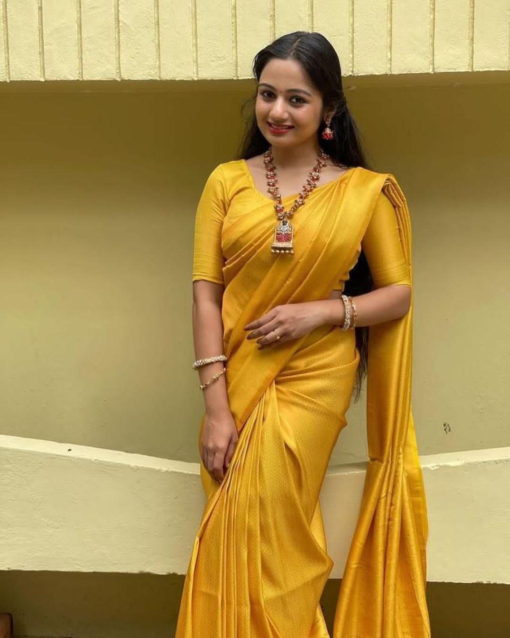 Rajavi Yellow Soft Silk Saree