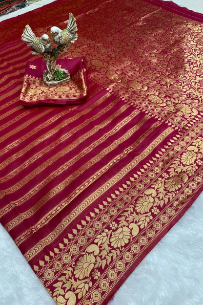 Desert Rose - Ruby Lichi Soft Silk Saree