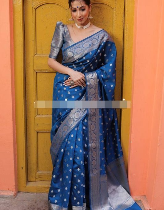 Rohini Blue Banarasi saree