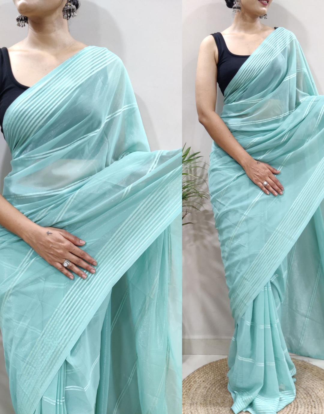 Yamini Blue Hosta Ready To Wear Saree