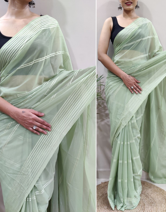 Yamini Greenish Grey Ready To Wear Saree