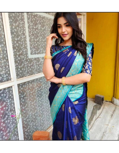 Lalita Blue Kanchipuram Silk Saree