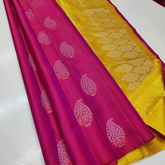 Jinita Pink Soft Silk Saree