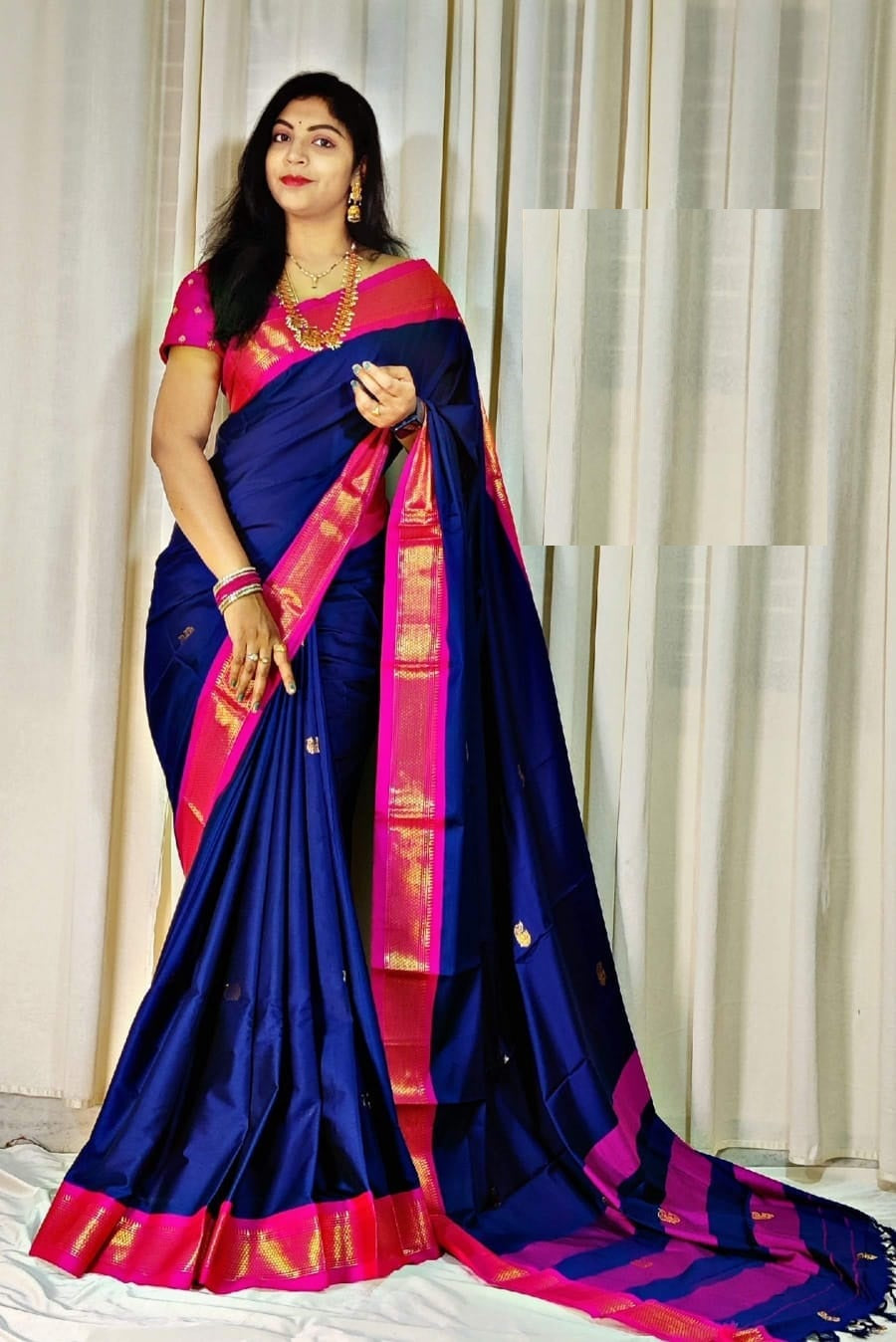 Heer Blue Cotton Silk Saree