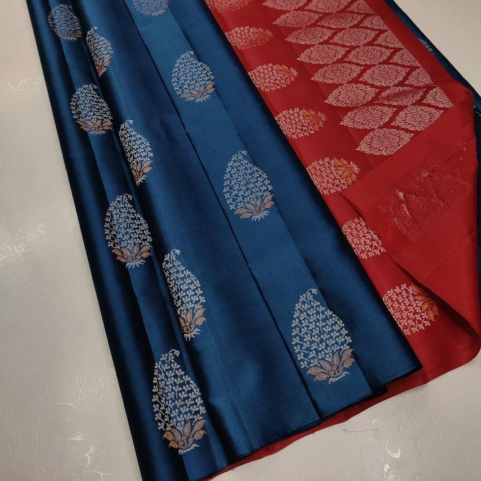 Jinita NavyBlue Soft Silk Saree