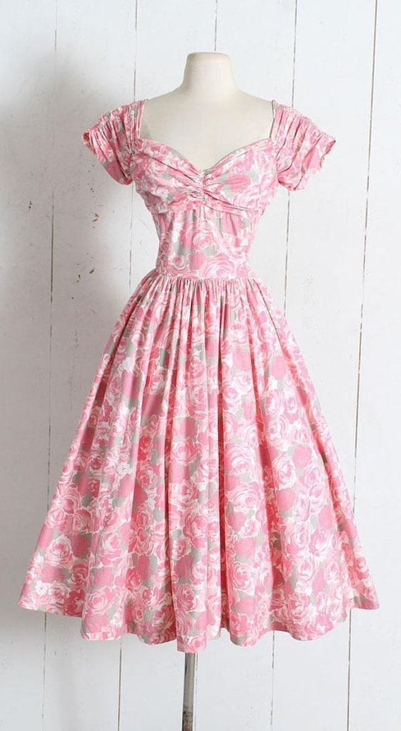 SHREYA DRESS WITH PINK ROSE PRINT