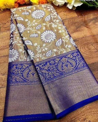 Ranjana - Royal Blue Kanjivaram Silk Saree with Jacquard Weaving