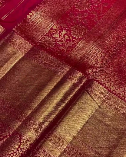 Avany - Royal Magenta Peacock Woven Silk Saree