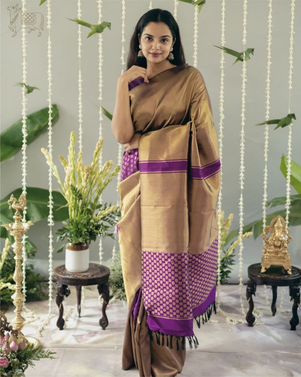 Keya Golden Banarasi Silk Saree