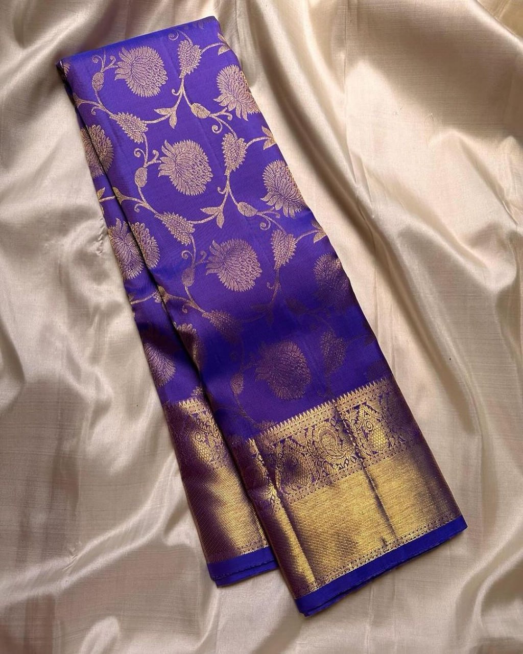 Charu RoyalBlue Soft Banarasi Silk Saree