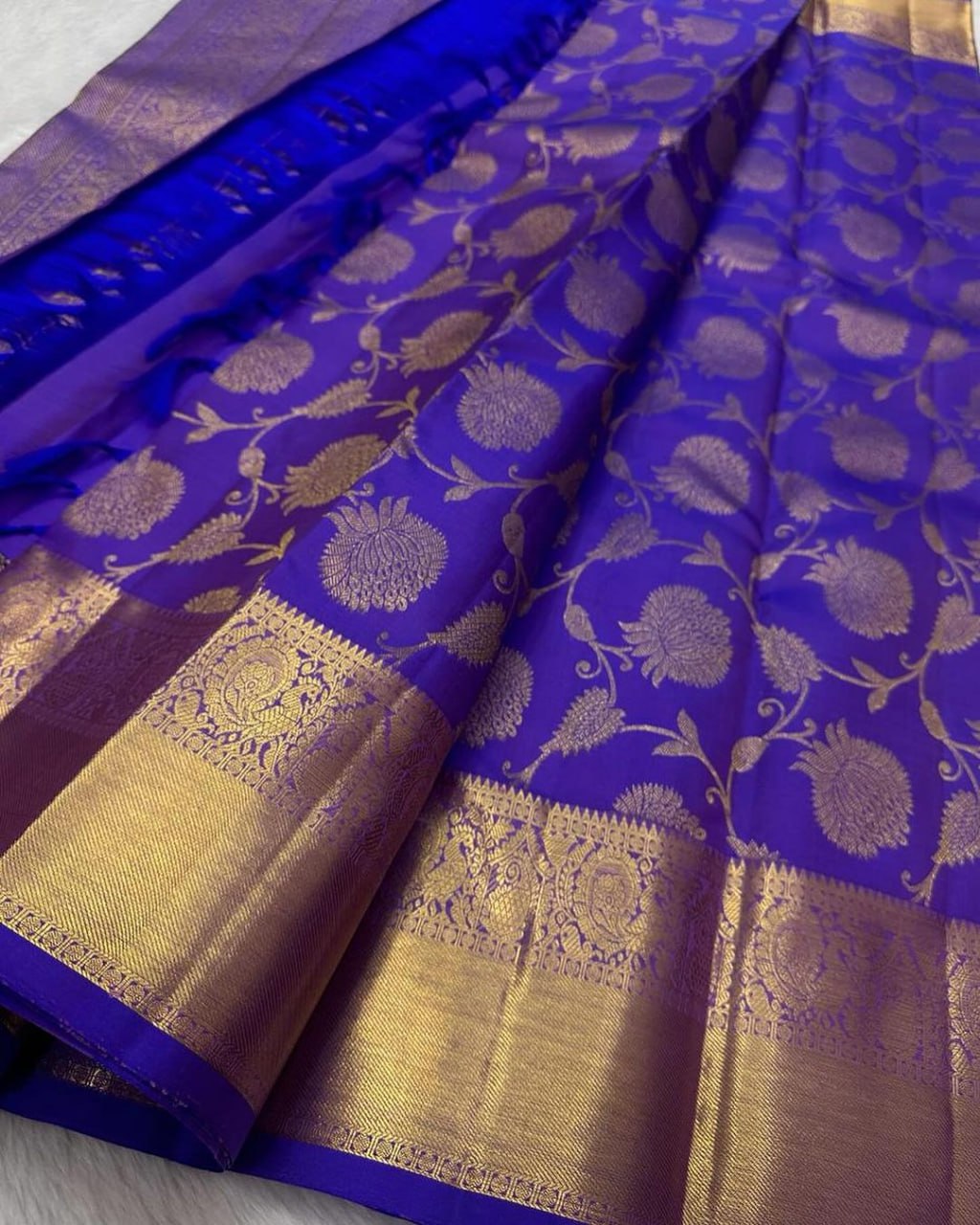 Charu RoyalBlue Soft Banarasi Silk Saree