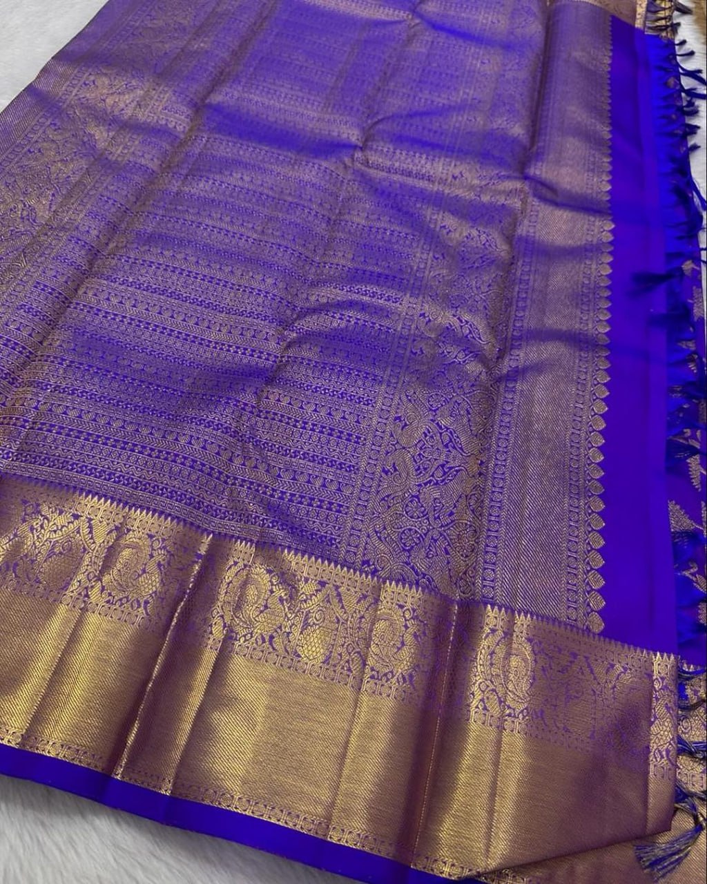 Charu RoyalBlue Soft Banarasi Silk Saree