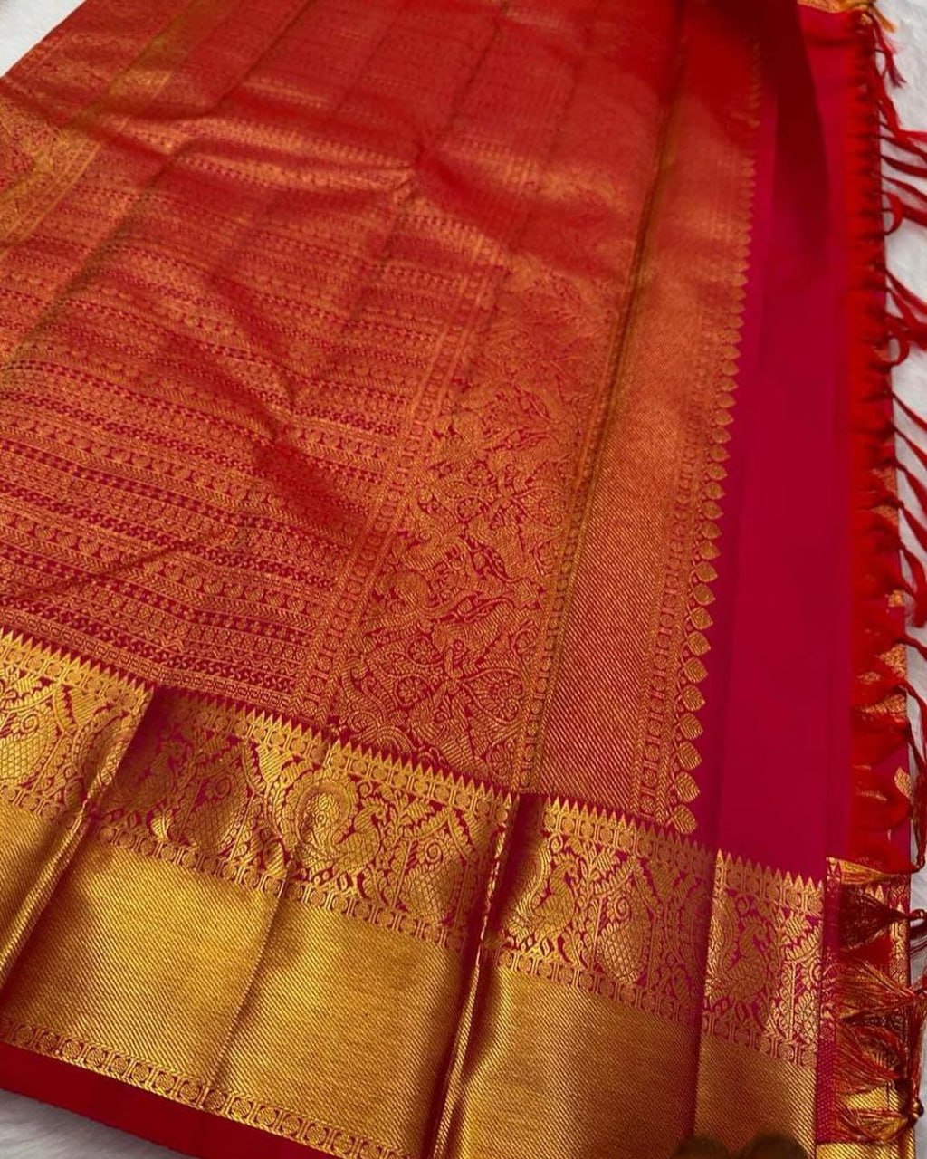 Charu Red Soft Banarasi Silk Saree