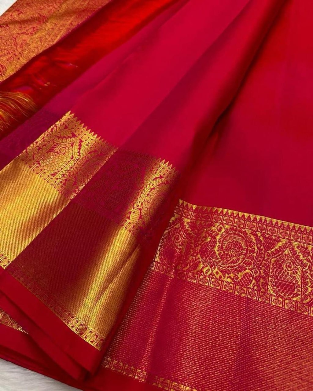 Charu Red Soft Banarasi Silk Saree