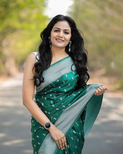 Disha Green Soft Silk Saree