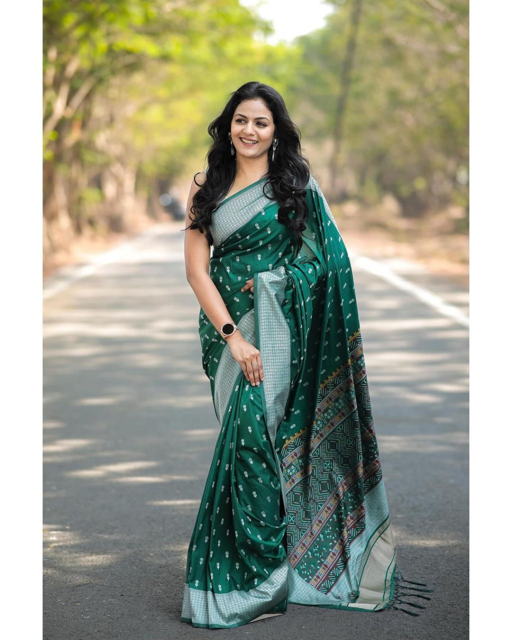 Disha Green Soft Silk Saree