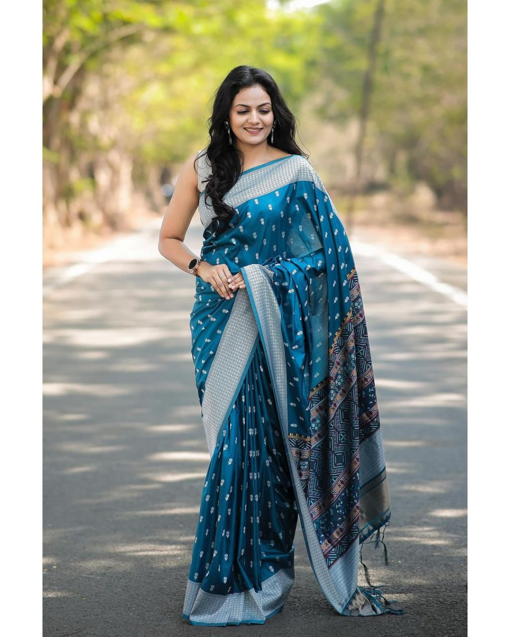 Disha Blue Soft Silk Saree