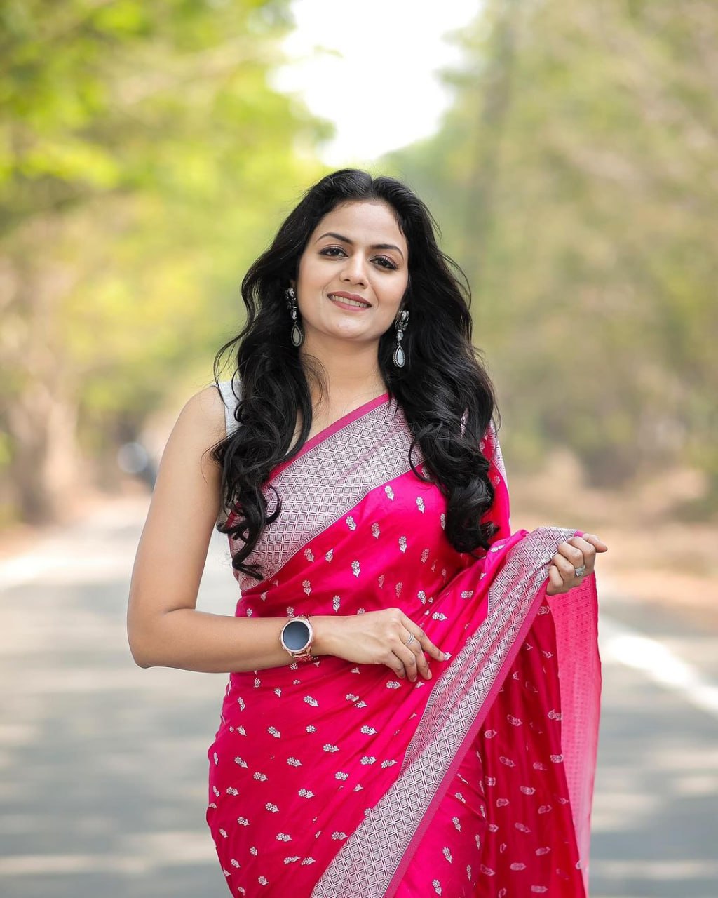 Disha Pink Soft Silk Saree