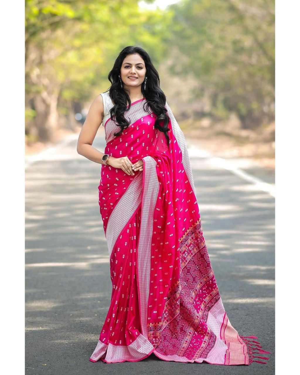 Disha Pink Soft Silk Saree