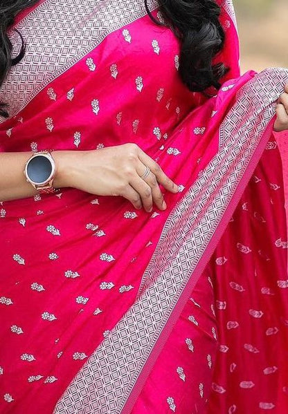 Disha Pink Soft Silk Saree