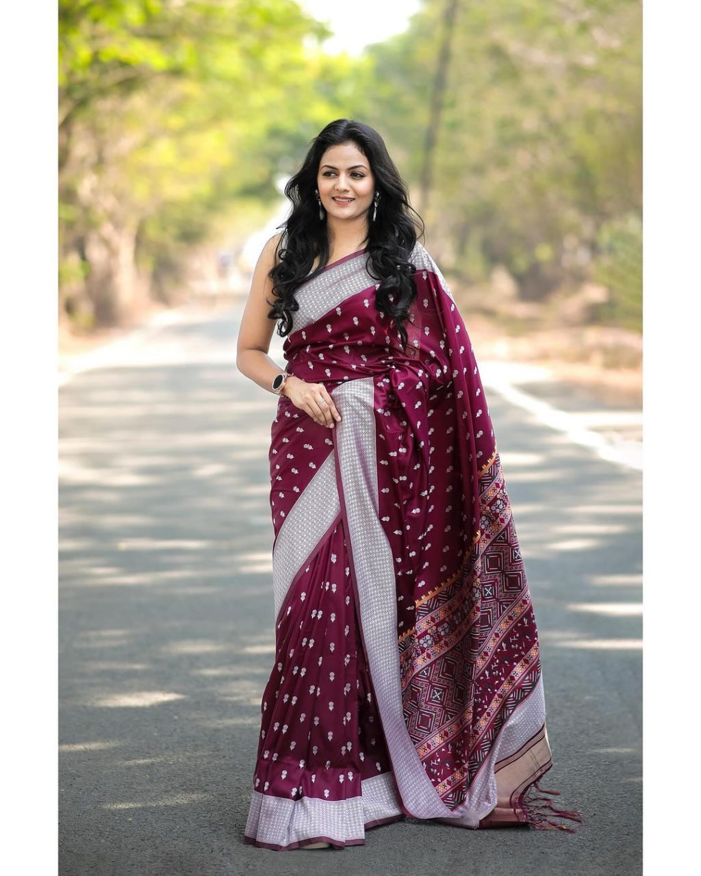 Disha Wine Soft Silk Saree