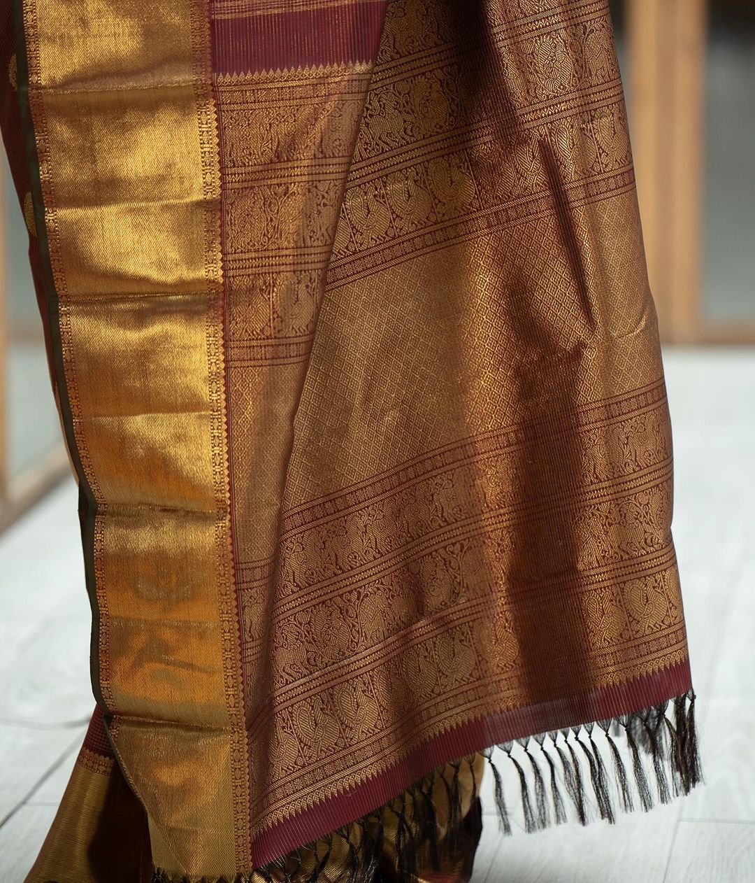 Margi Coffee Colored Banarasi Silk Saree